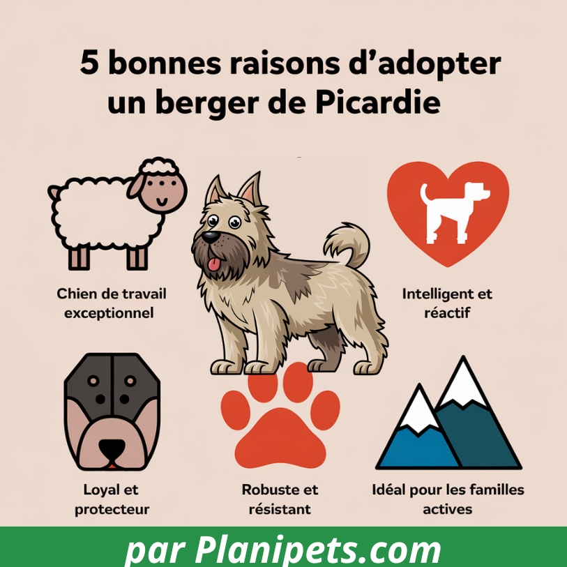 Infographie berger picard : 5 bonnes raisons d'adopter un membre de cette race